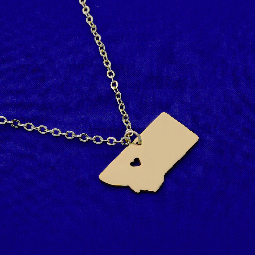 1 pcs about 26x14mm Gold Stainless Steel pendant map necklace Stamping blank Jewelry supplies Montana-MT 18 Gauges