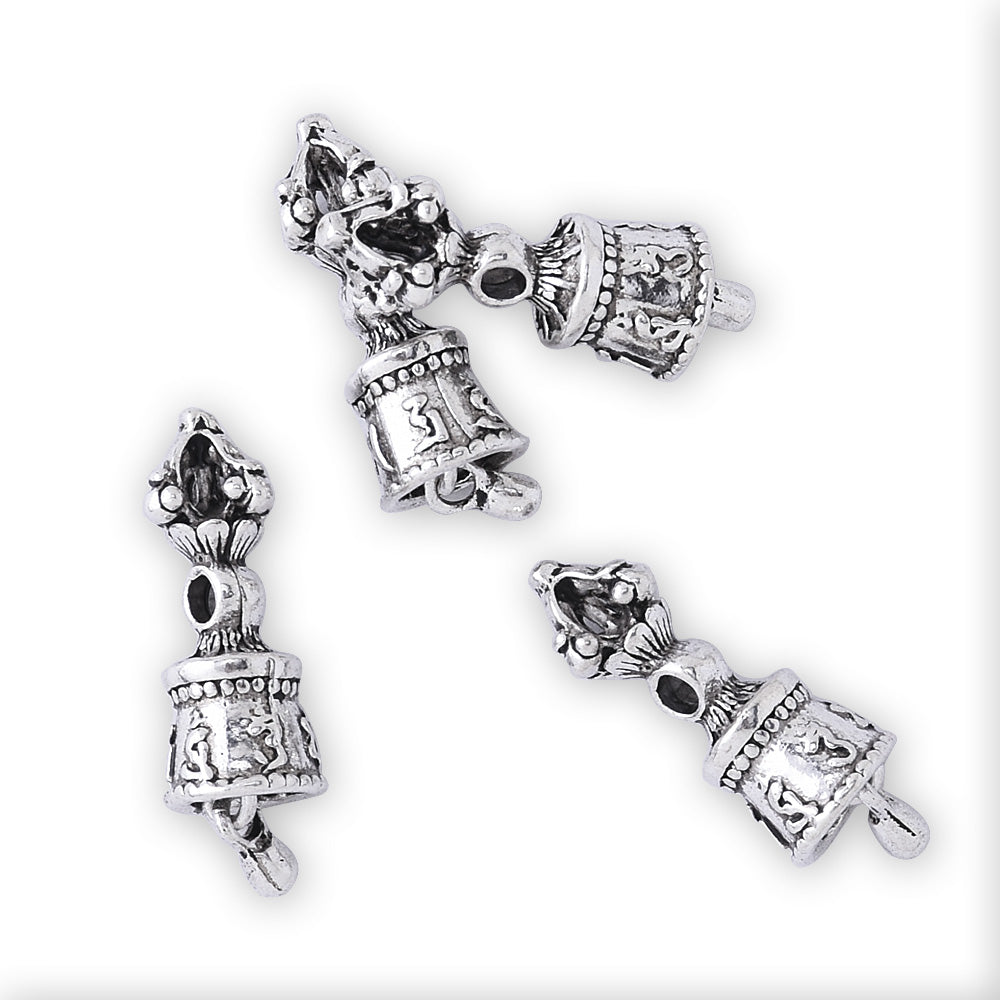 8x20mm Tibetan silver Buddhism Vajra Bell Dorje Charm Spacer Pendant Bell Spacer Beads 20pcs