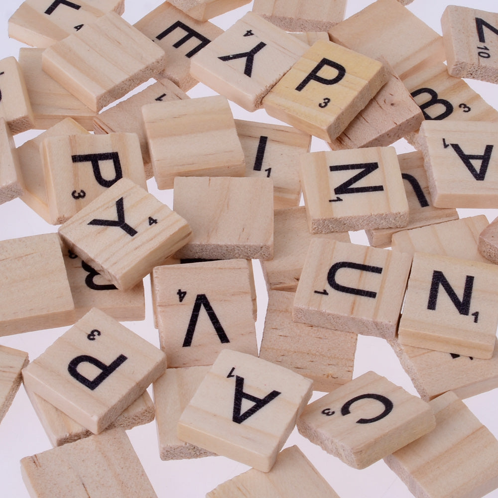 Wooden Scrabble Tiles uppercase letter Scrabble Game diy Jewellery ,18*20mm 100pcs/lot 10169850