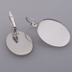 18*25MM Oval Imitation Rhodium Plated Brass French Lever Back Earrings Blank,fit 18*25MM glass cabochons,buttons;sold 50pcs per pkg
