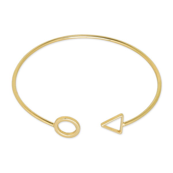 60mm Adjustable Brass Cuff Bracelet circle and Triangle Bangle eometry bracelet personalized bracelets plated gold 1pcs