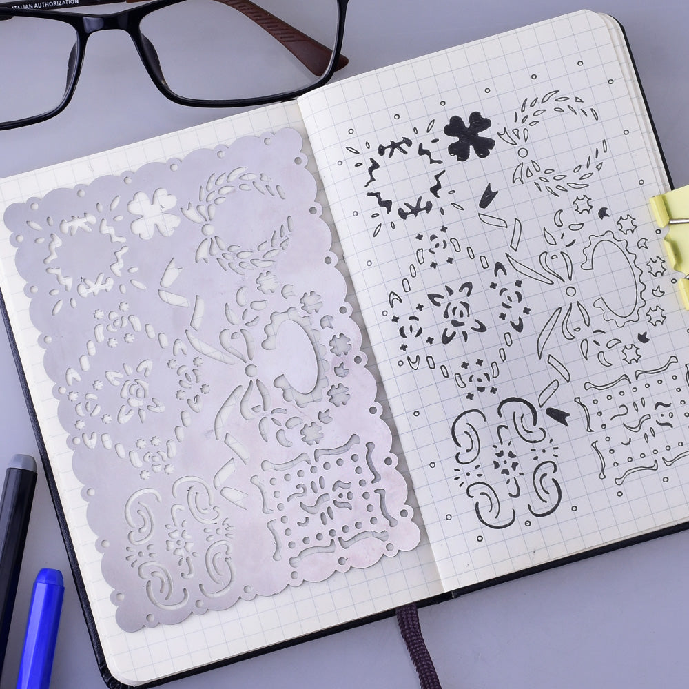 About  3 1/3*5 1/8" Stainless Steel bullet journal stencil Tracker Stencil organizer stencil fits pocket, passport and field note 1pcs