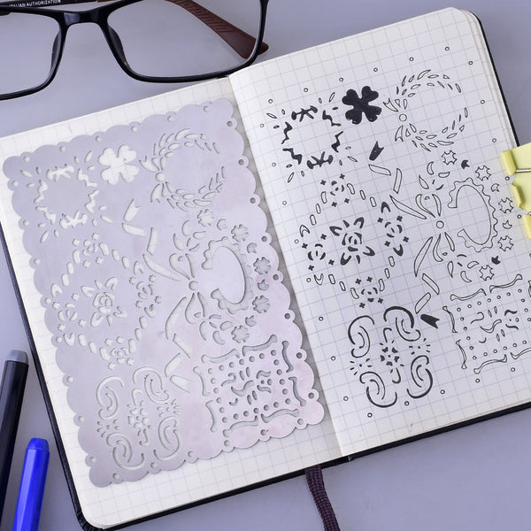 About  3 1/3*5 1/8" Stainless Steel bullet journal stencil Tracker Stencil organizer stencil fits pocket, passport and field note 1pcs