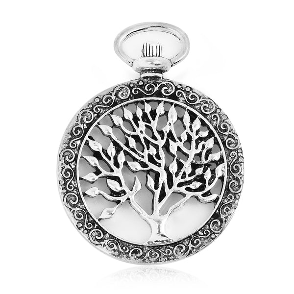 38*48mm Antique Silver Pocket Watch Pendant,Tree of Life Pendant,Steampunk Pendant,Necklace Pendant,sold 10pcs/lot
