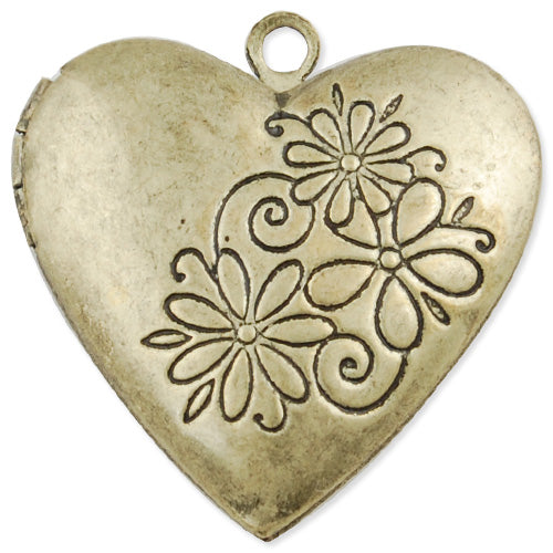 26*25 mm Antique Brass Heart Lockets Pendant Victorian Style,Sold 20 pcs per pkg