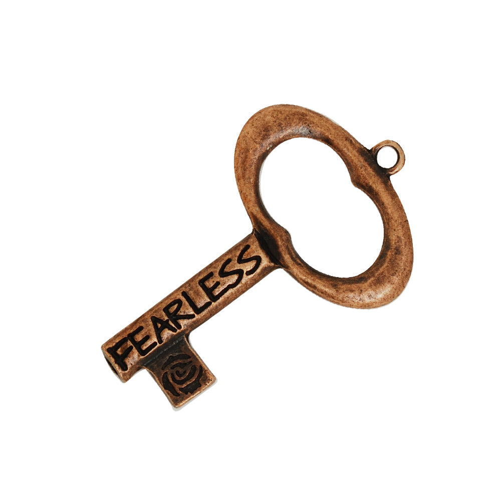 50*32mm Skeleton Keys,Vintage Keys Jewelry Pendant,'STRENGTH' 'FEARLESS',Antique Copper Charm Necklace Jewelry,sold 10pcs/lot