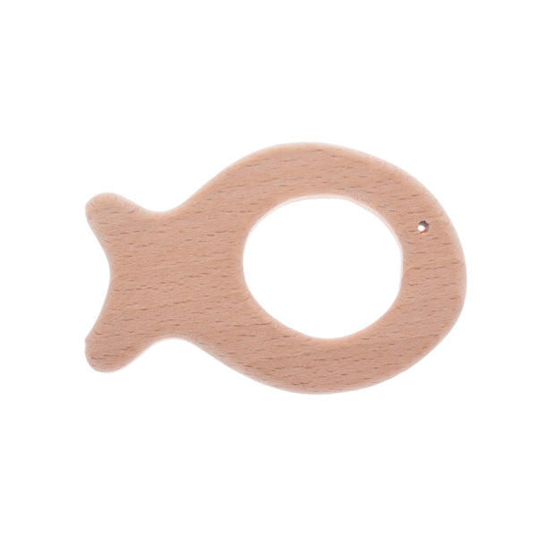72*48mm Baby Teething Toy Wooden Teether First baby toys Handmade Baby toy Jewelry Wooden fish shape 2pcs 10187955