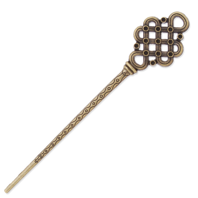 30x148mm Antique Bronze Hair Stick,Chinese knot,Metal Hair Stick, Hair Accessories,Hair Sticks Hairpin,10PCS/lot