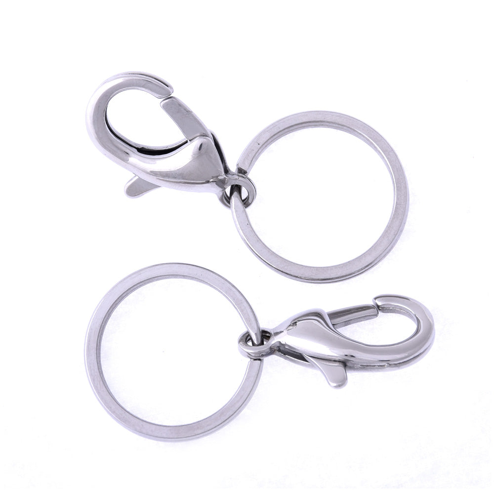 1.6x23mm Stainless Steel Silver Tone Lobster Swivel Trigger Clasp Clip Snap Hooks DIY Keychain Supplies Metal Key Ring Bag Key Ring Findings 5PCS