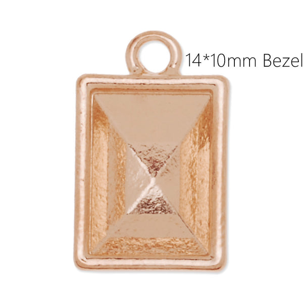 14*10mm Rectangle Swarovski pendant Setting,Antique Copper Plated Pendant Bezel Blank For Swarovski 4527,sold 20pcs/lot