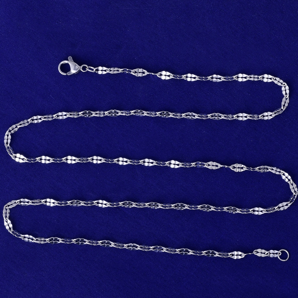0.6*0.3mm link Stainless Steel Chain With Stainless Steel Lobster Claw Clasp Bracelet Chain 20