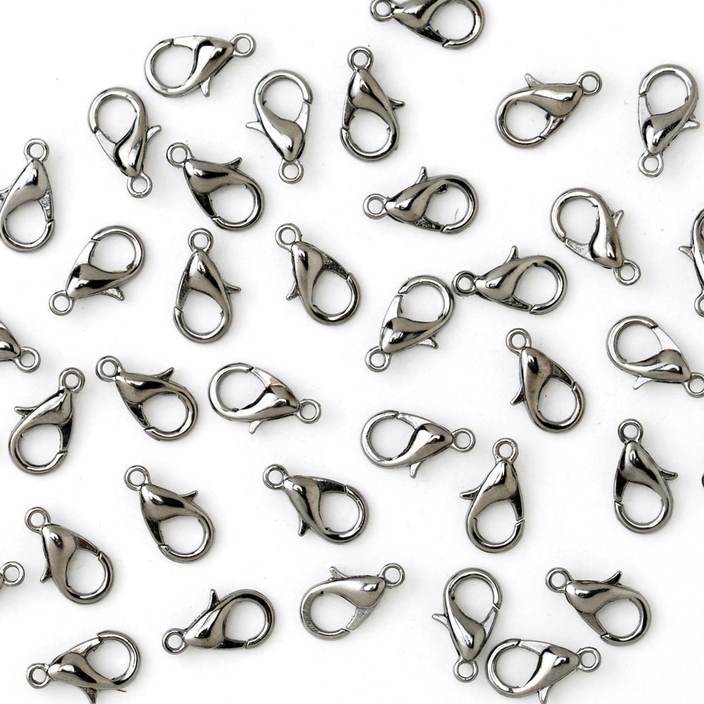 16mm Alloy Lobster Clasps Fastener Hooks Jewellery-making,gun metal black 50pcs