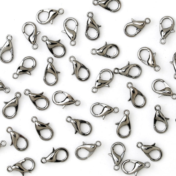16mm Alloy Lobster Clasps Fastener Hooks Jewellery-making,gun metal black 50pcs