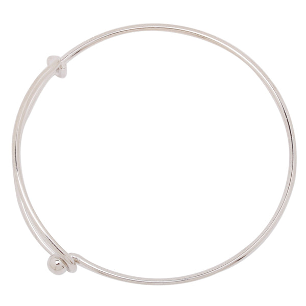 60mm  Imitation Rhodium Diameter  Adjustable Charm Bracelet Bangle,Expandable Bracelet Wire,Thickness 2mm Copper Ring,5pcs/lot
