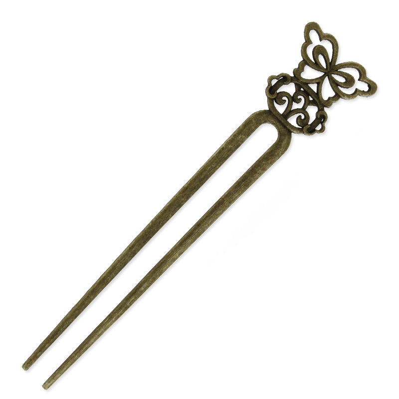 33.5x155mm Antique Bronze Hair Stick,butterfly,Metal Hair Stick, Hair Accessories,Hair Sticks Hairpin,10PCS/lot