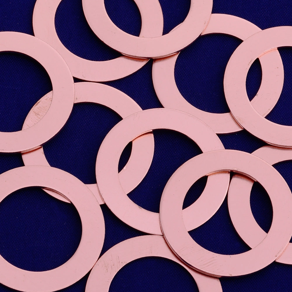 20pcs about 1 1/8" tibetara® Copper round washer Stamping supplies Metal Blank Fantastic Shine 18 Gauges