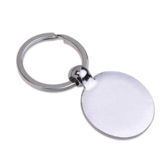 5pcs Imitation Rhodium Key Chain Blanks - Round Bezels Settings 25mm 1