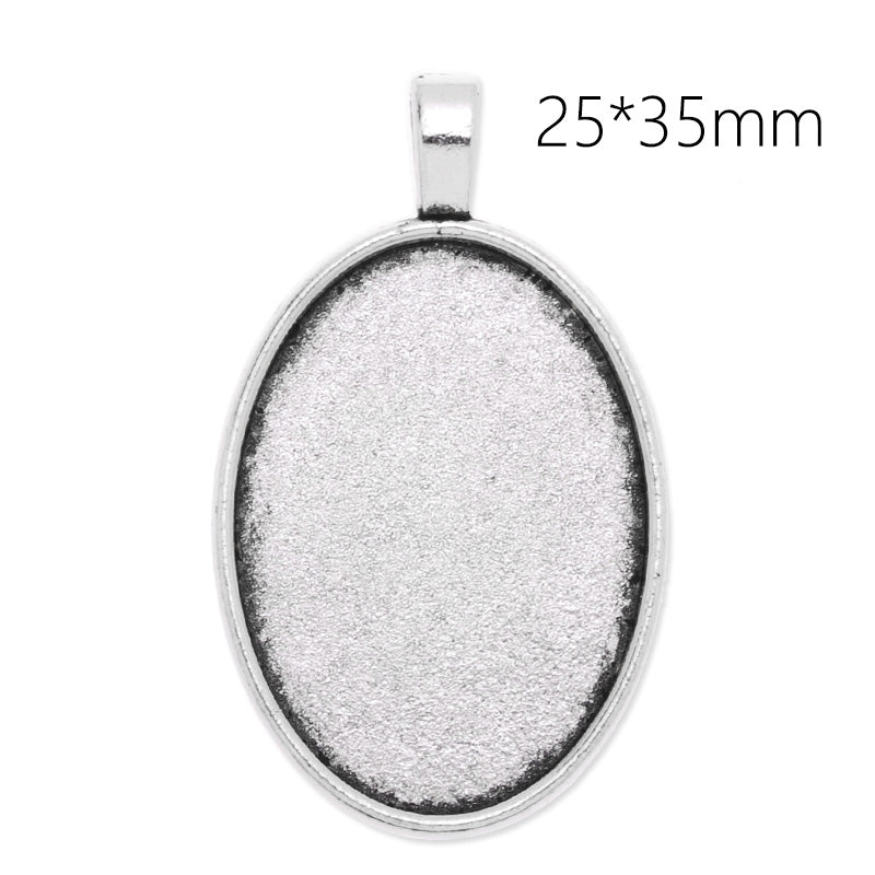 25x35mm Oval simple pendant tray,Zinc alloy filled,Antique silver plated,20pcs/lot