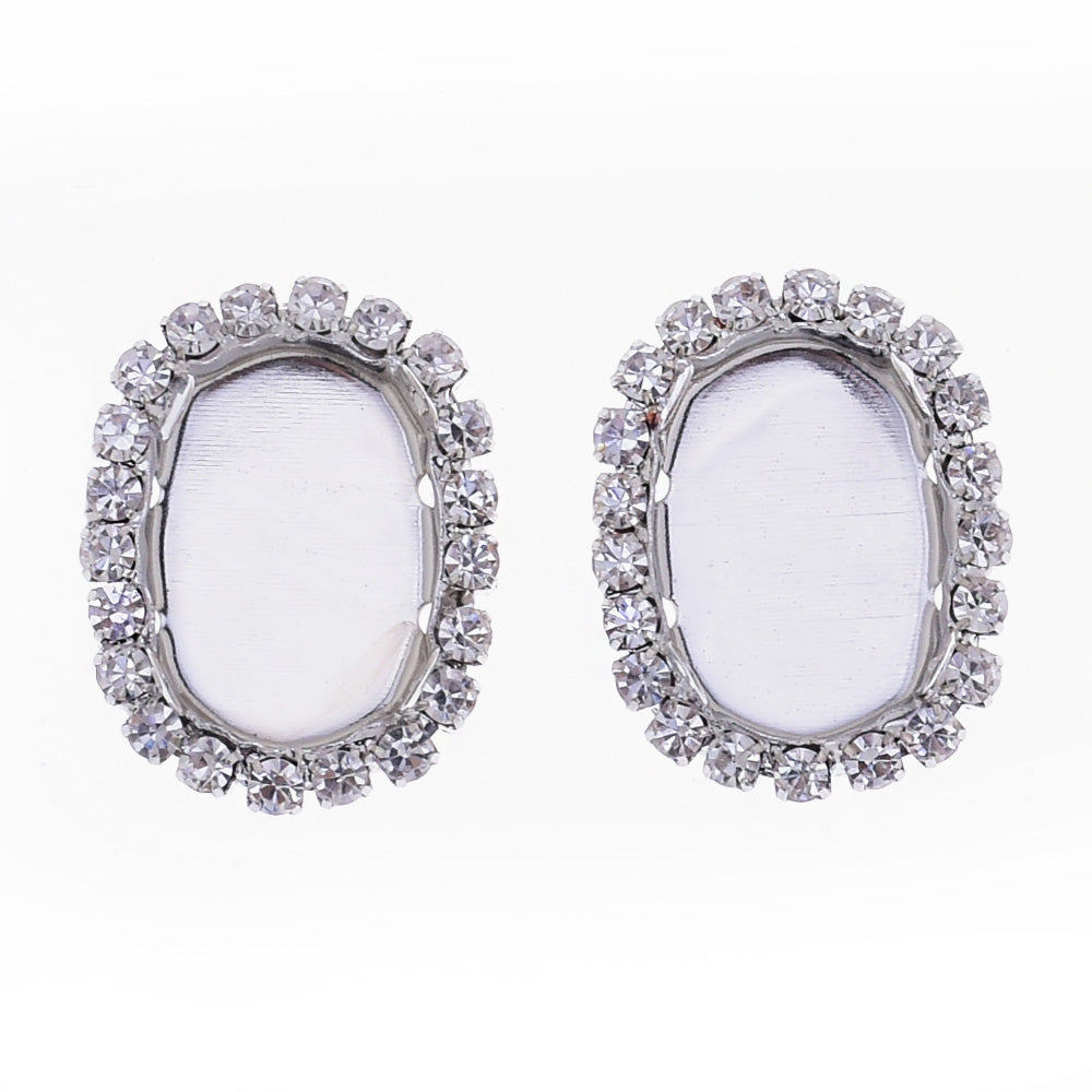 D Claw sew-on Rhinestone Crystal Pendant Blank costume jewellery fit 10*14mm Oval Shape white K 20pcs 10179103