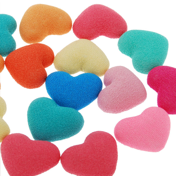 17mm Heart mixed colors,floral button fabric covered button,flat back cabochon garment accessories,50 picecs/lot
