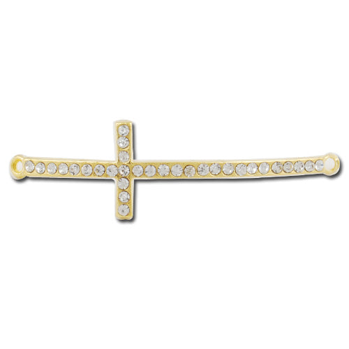 52*15 mm Curved Cross Brass,Gold Plated ,Curve Design Fits Wrist Shape,Sold 10 PCS Per Package