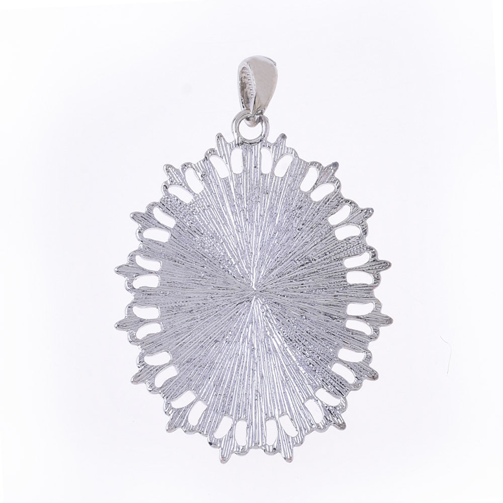 60*47mm Pendant Blank Base Setting Necklace Blank Row Rhinestone fit 40*30mm cabochons Jewelry supplies thickness 3mm White K 10pcs 10022303