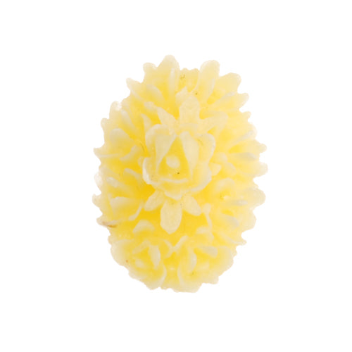12*17MM Oval Resin Flatback Cabochons,Flower,Yellow;sold 50pcs per pkg