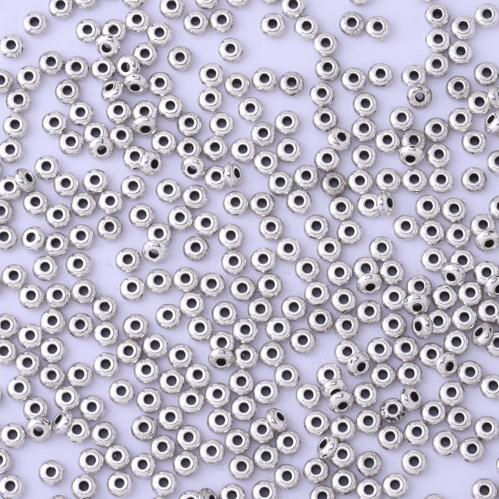 5mm Tibetan Silver Charms Smooth Ring Spacers Beads Stopper Beads Fit Bracelets 50pcs