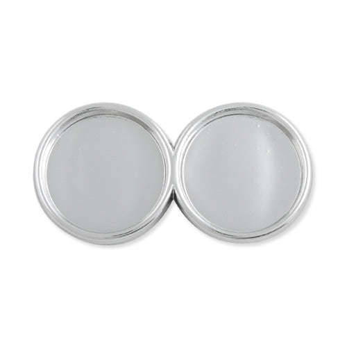 42*22*7 MM Acrylic Coated UV Double Round Setting With 18 MM Pad,Nickel Plated,Sold 50 PCS Per Package,Fit for Bracelet.