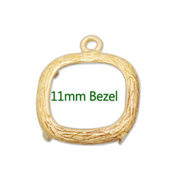 11*11MM Copper gemstone connector,raw brass,charms bezel,sold 20pcs per lot