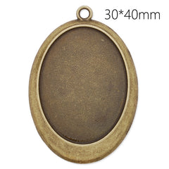 30x40mm Oval pendant tray,Zinc alloy filled,Antique Bronze plated,20pcs/lot