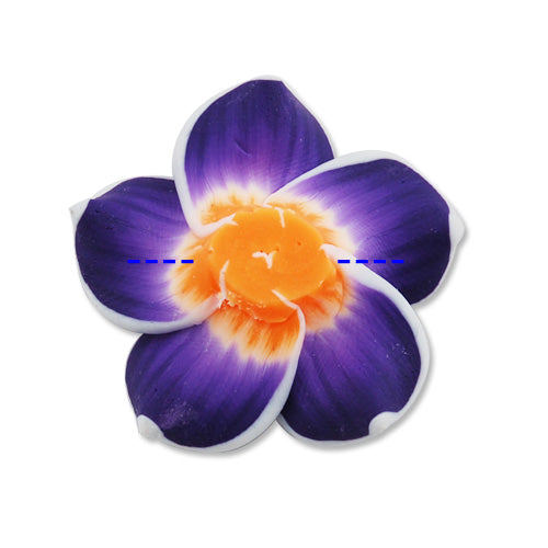 30MM HandMade And Flat Back Polymer Clay Flower Beads,Red,Side Drilled Hole Size 2.5MM,Lead Free,Sold 50 PCS Per Package