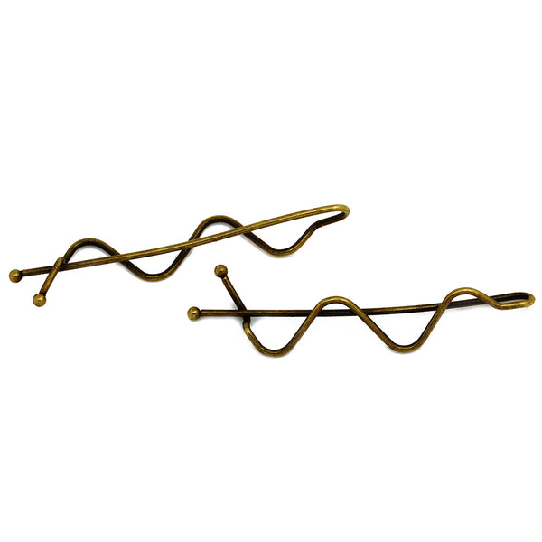 63*15mm Anqiue Bronze Minimalist Simple Hair slide,Metal Wave hair barrette,Word bobby hair pin,20pcs/lot