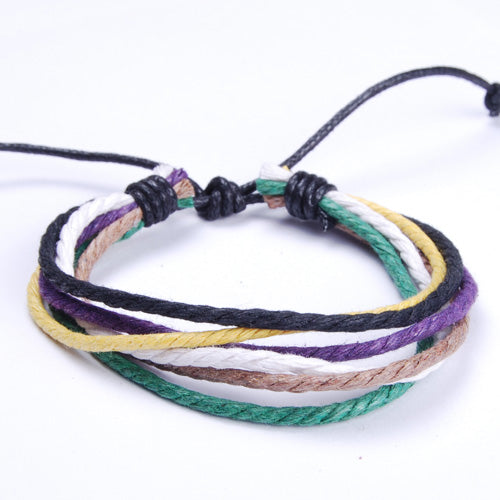 Hand-woven bracelet Multi Hemp Adjustable rope bracelet for women and men,sold 10pcs per pkg