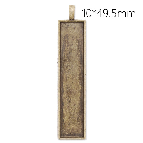 10x50mm Rectangular Pendant tray,zinc alloy filled,antique bronze plated,20pcs/lot