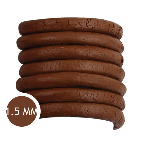 1.5mm Thickness Light Coffee Round Leather Cord,Sold 50M/Roll