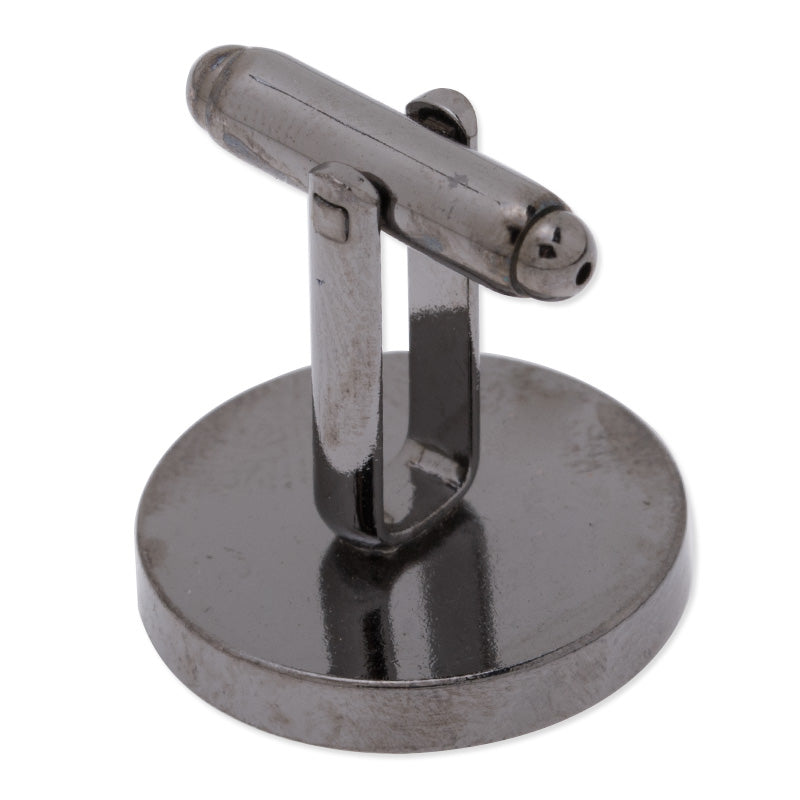 cufflink blank with 18mm round Bezel,bezel deep about 2mm,Brass filled,Gun metal black finished,10pcs/lot