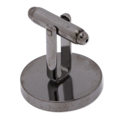 cufflink blank with 18mm round Bezel,bezel deep about 2mm,Brass filled,Gun metal black finished,10pcs/lot