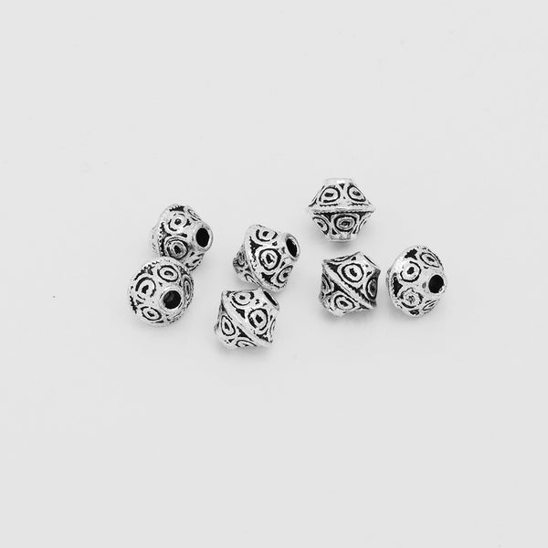 6mm Tibetan Beads,Silver Large Hole Spacer beads,Diy Buddhism Beads,Thickness 6mm Sold 100pcs/lot