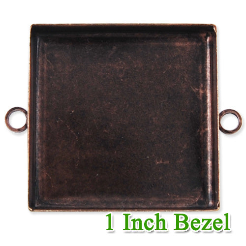 25MM/1 Inch Square Bracelet bezel,Antique Copper  Plated,Lead Free And Nickel Free,fit 25*25mm square glass cabochon,Sold 20PCS Per Pkg