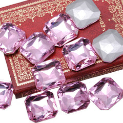 23mm Octagonal bottom tip Crystal Fancy Stone,Cushion Cut Gem,4675,Square Pink Crystal Faceted Stone,10pcs/lot