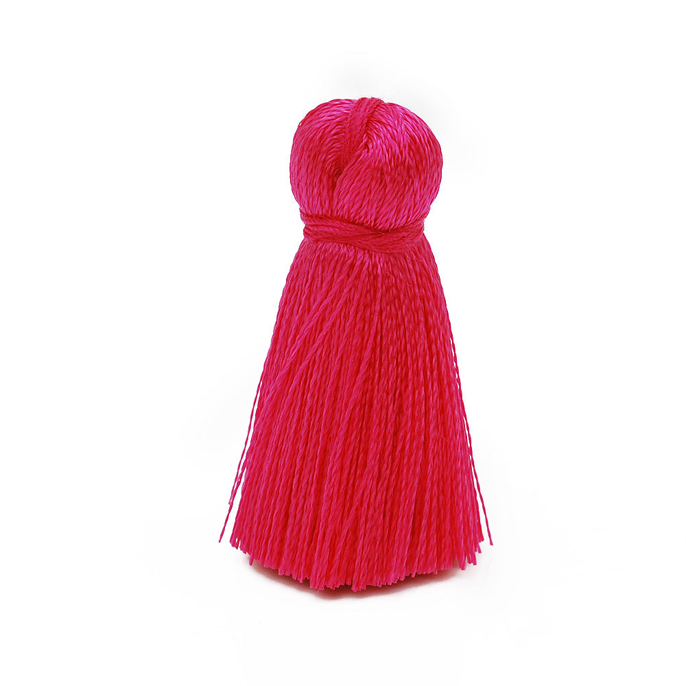 3cm Silky Tassels,Rose Red Fashion Mala Necklace Tassels, Handmade Jewelry Tassels, 20pcs/lot