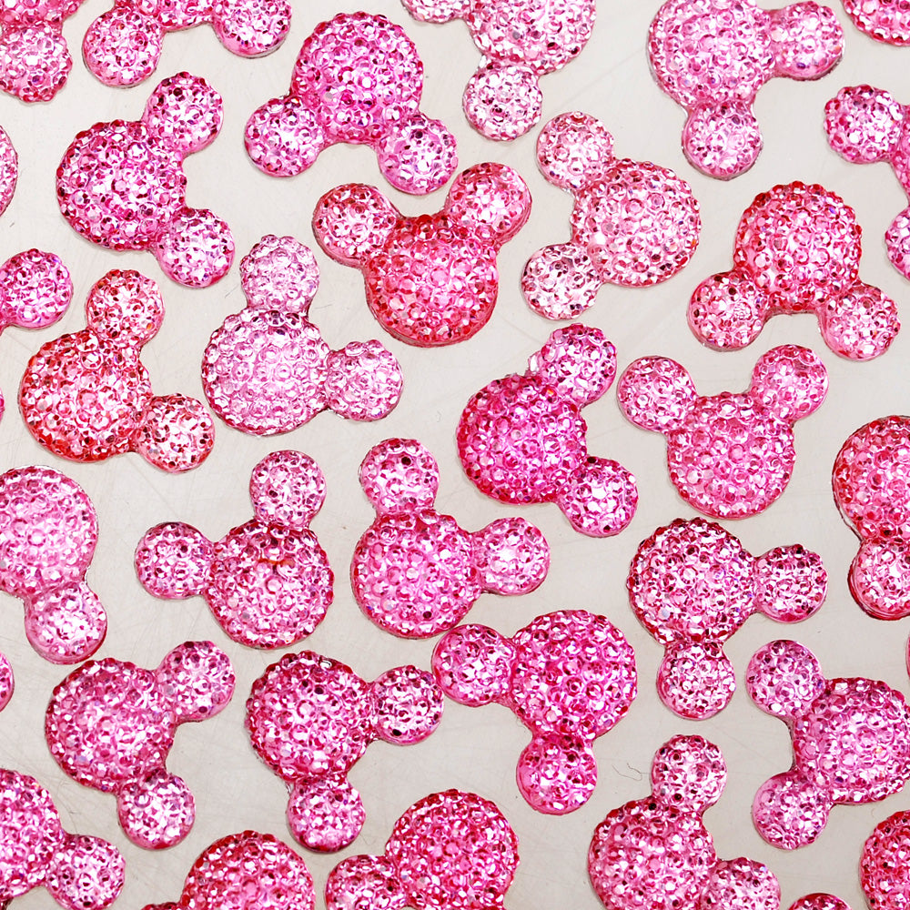 100  Pink Cabochons Flatback Kawaii Glitter Cabs Druzy Embellishments 16mm
