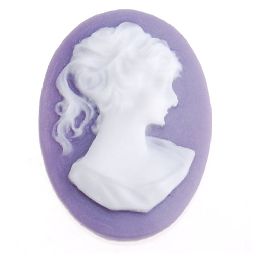 2014 New 18*25MM Oval “Beautiful Girl” Resin Flatback Cabochons,Light Purple and White;sold 20pcs per pkg