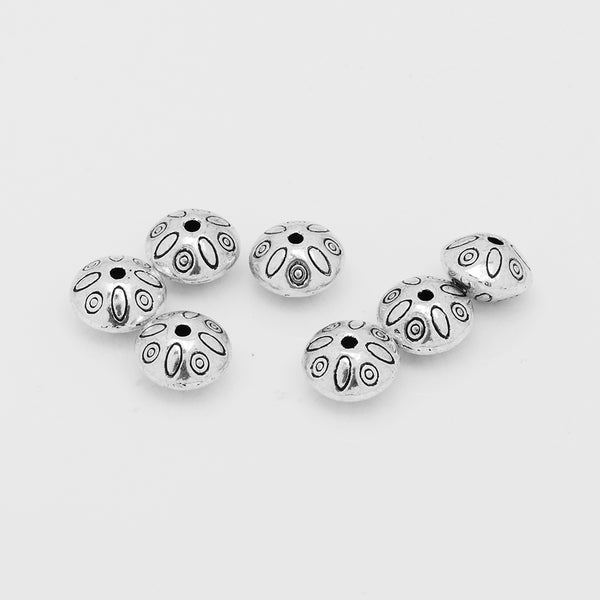 Tibetan Beads,Silver Tone Spacer Beads,Euro Style Beads,Spacer Beads,Thickness 6mm,sold 50pcs/lot