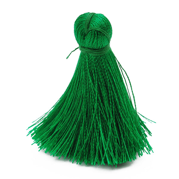 4cm Silky Tassels,Grass Green Handmade Long Jewelry Tassels,Fashion Mala Necklace Tassels, 20pcs/lot