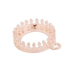 12mm (In size) Rose Gold Bezel Setting,Claw Clasp Bezel,13.5*16.5mm Round Claw Setting Bezel Link,Hollow clip edge,20pcs/lot