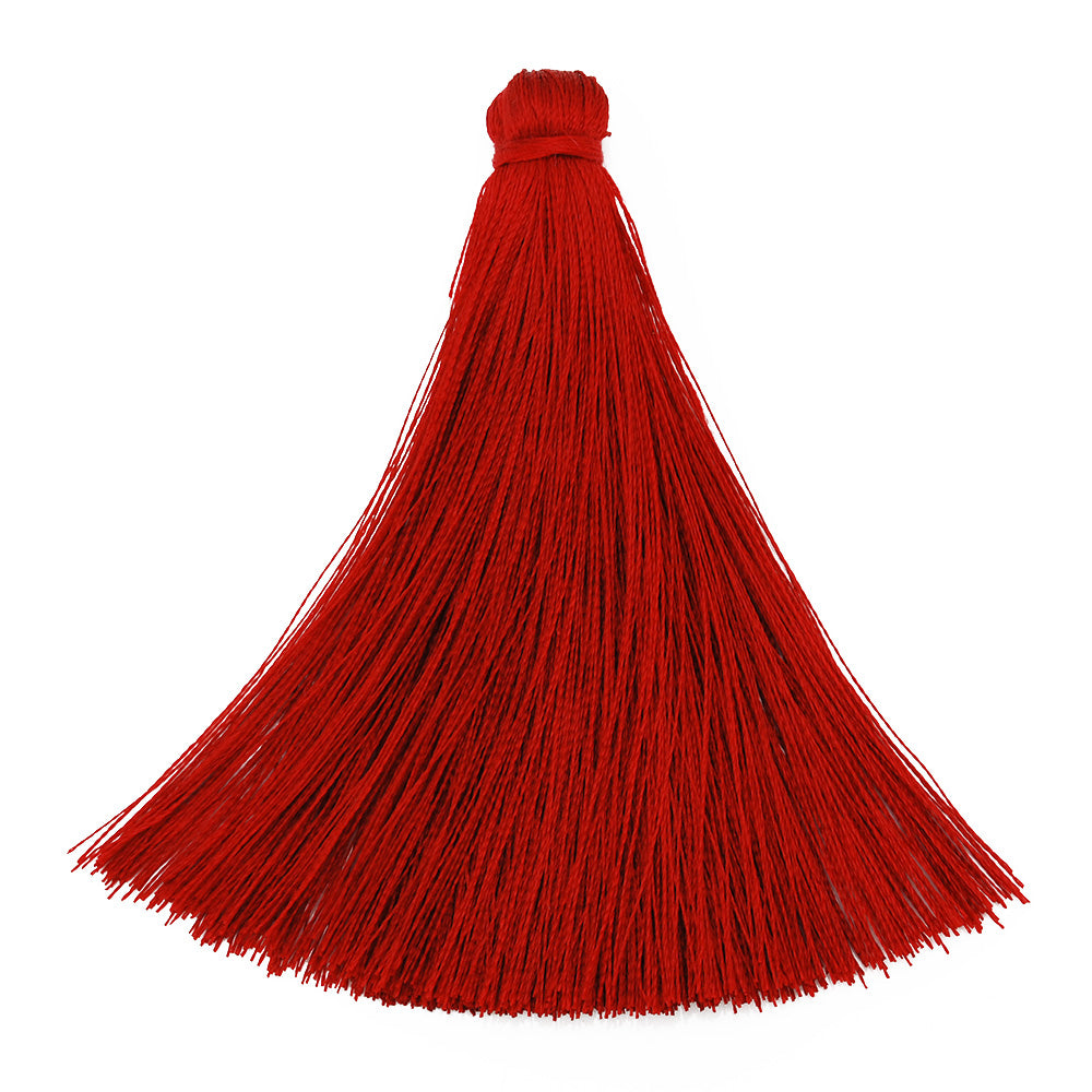 8cm Red Silky Jewelry Tassels,Colorful Handmade Long Jewelry Making Tassels,Quality Fashion Tassels, 20pcs/lot