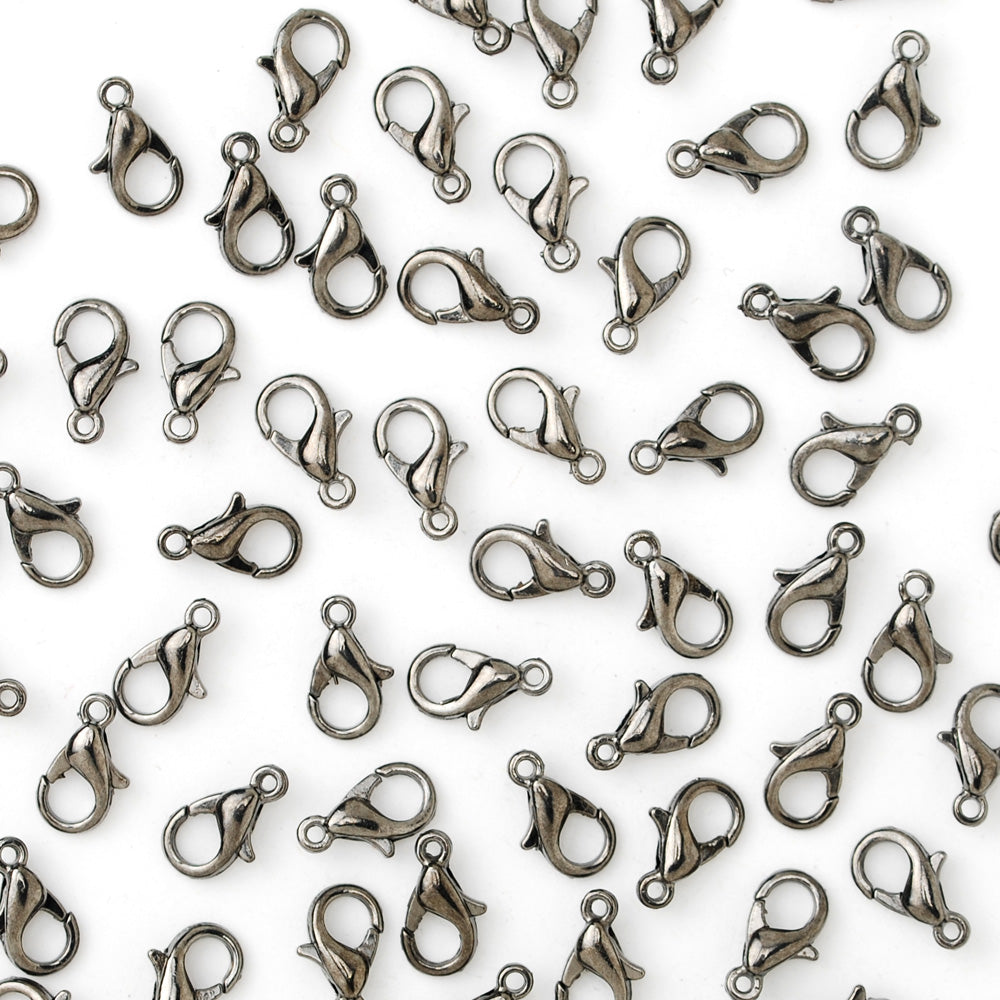 14mm lobster clasp alloy lobster clasps metal clasps necklace bracelet making supplies ,gun metal black 100pcs