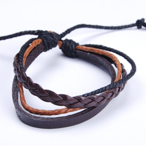 2013-2014 wholesale weave multi-layer leather Bracelet For women and men,fashion bracelet,sold 10pcs per pkg